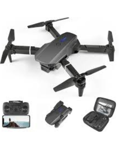Drone Plegable E88 Pro Negro Cámara 4K Dual Conexión WiFi Control Remoto